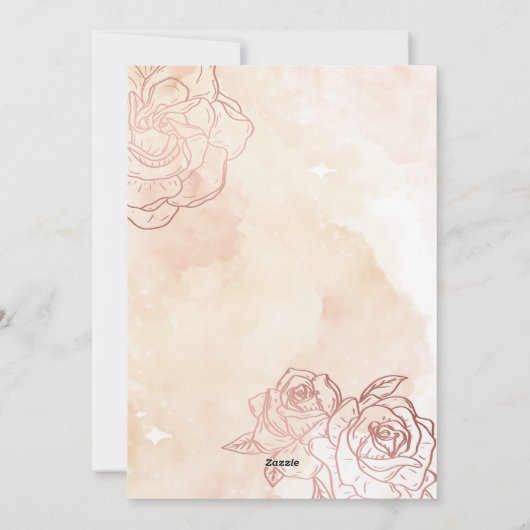 エレガントなゴールドの花柄のEid Mubarakカード シーズンカード (裏面)