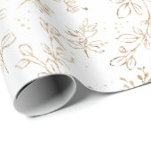 エレガントなゴールドの花柄ラッピングペーパーシート ラッピングペーパー (ロールコーナー)