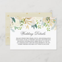 エレガントなゴールドの花柄水彩ウェディングディテール