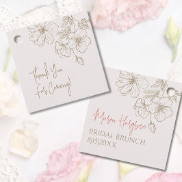 エレガントなゴールドの花 ブライダルシャワー 感謝の気持ち フェイバータグ