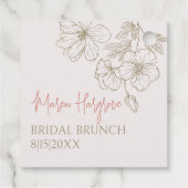 エレガントなゴールドの花 ブライダルシャワー 感謝の気持ち フェイバータグ (裏面)