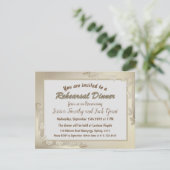 エレガントなゴールドの葉のウェディングリハーサルディナー 招待状 (スタンド正面)