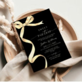 エレガントなゴールドの蝶結び スイート16の誕生日招待状 招待状