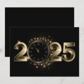 エレガントなゴールドの謹賀新年2025 シーズンカード (正面/裏面)