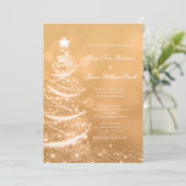 エレガントなゴールドの輝きがクリスマス ウェディング 招待状 (スタンド正面)