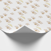 エレガントなゴールドの雪の結晶がおめでとうクリスマス ラッピングペーパー (角)