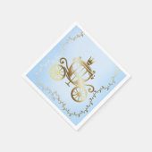 エレガントなゴールドの馬車 ブルーストーリーブック ロイヤル スタンダードカクテルナプキン (角)