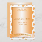 エレガントなゴールドの50周年記念招待状 招待状 (正面/裏面)