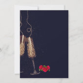 エレガントなゴールドアニバーサリーの赤いバラ サンキューカード (裏面)