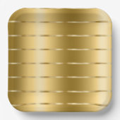 エレガントなゴールドイエローリボン ブライダルシャワー ペーパープレート (正面)