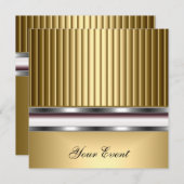 エレガントなゴールドイベントパーティー招待状 招待状 (正面/裏面)
