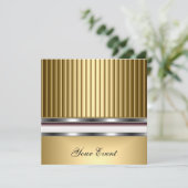 エレガントなゴールドイベントパーティー招待状 招待状 (スタンド正面)