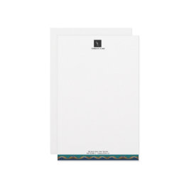 エレガントなゴールドウェーブブルーテールロゴビジネス 便箋