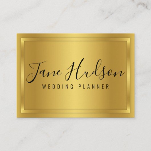 エレガントなゴールドオングールドのシンプルなビジネスカード 名刺 (正面)