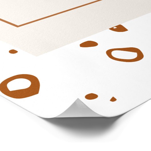 エレガントなゴールドオータムリーフ ブライダルシャワーのお出迎え ポスター (角)