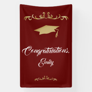 エレガントなゴールドオーナメント 卒業おめでとう 横断幕