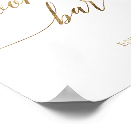 エレガントなゴールドカリグラフィーコーキーバーサイン ポスター (角)