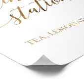 エレガントなゴールドカリグラフィードリンクステーション ポスター (角)