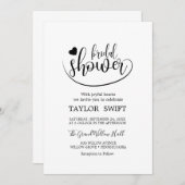 エレガントなゴールドカリグラフィーブライダルシャワー招待状 招待状 (正面/裏面)