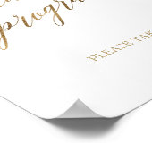 エレガントなゴールドカリグラフィープログラムサイン ポスター (角)