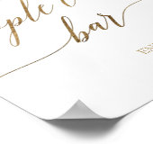 エレガントなゴールドカリグラフィーホットアップルサイダーバーサイン ポスター (角)