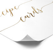 エレガントなゴールドカリグラフィーレシピカードの看板 ポスター (角)