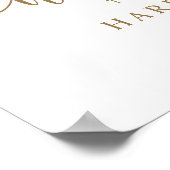 エレガントなゴールドカリグラフィー写真 ウェディングウェルカム ポスター (角)