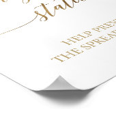 エレガントなゴールドカリグラフィー消毒ステーション看板 ポスター (角)