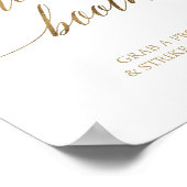 エレガントなゴールドカリグラフィー フォトブース看板 ポスター (角)