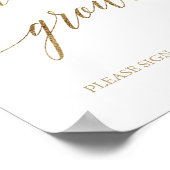 エレガントなゴールドカリグラフィー ラブグロウズサイン ポスター (角)