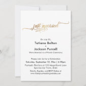 エレガントなゴールドカリグラフィー 結婚式の受付 招待状 (正面)