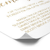 エレガントなゴールドカリグラフィー 追憶のサイン ポスター (角)