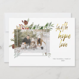 エレガントなゴールドカリグラフィー 3 枚の写真 クリスマス