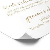 エレガントなゴールドカリグラフィー Salud ドリンクサイン ポスター (角)