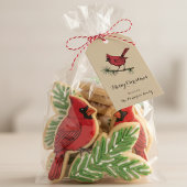 エレガントなゴールドカーディナル鳥のクリスマス ギフトタグ