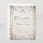 エレガントなゴールドグリッターのキンセアニェラ 15歳の誕生日 ポストカード (正面/裏面)