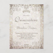 エレガントなゴールドグリッターのキンセアニェラ 15歳の誕生日 ポストカード (正面)