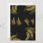 エレガントなゴールドグリッターのキンセアニエラ 25歳の誕生日パーティー ウェディング 招待状 (裏面)