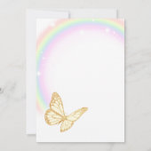 エレガントなゴールドグリッターバタフライバースデーパーティー 招待状 (裏面)
