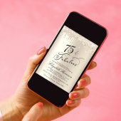 エレガントなゴールドグリッター 75歳の誕生日パーティー 招待状