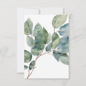 エレガントなゴールドグリーン装飾 ウェディングコールigraphy 招待状 (裏面)