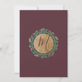 エレガントなゴールドグリーン赤の花模様クリスマスパーティー 招待状 (裏面)