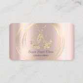 エレガントなゴールドサークルのほうきと掃除機 名刺 (正面)