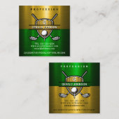 エレガントなゴールドシールドモノグラムデザイン スクエア名刺 (正面/裏面)