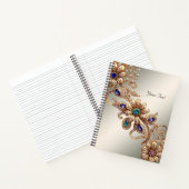 エレガントなゴールドジュエルフラワーノートブック ノートブック (内部)