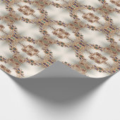 エレガントなゴールドジュエルフラワー包装紙 ラッピングペーパー (角)