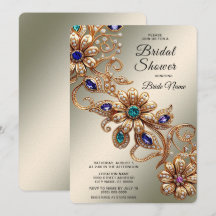 エレガントなゴールドジュエルフラワー ブライダルシャワー