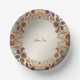 エレガントなゴールドジュエルフラワー ペーパーボウル