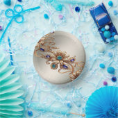 エレガントなゴールドジュエルフラワー ペーパーボウル (パーティー)