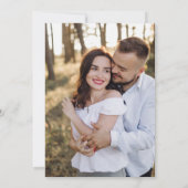 エレガントなゴールドスクリプトのミストルテートの写真　ウィンターウェディング 招待状 (裏面)